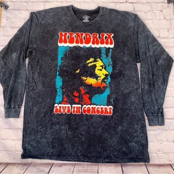 Tie dye JIMI HENDRIX CONCERT TEE Live in Concert Fall of '64 LS Tee Shirt 2XL - Picture 2 of 6